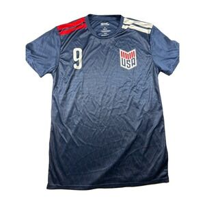 USMNT UNITED STATES Blue #9 US SOCCER JERSEY Usa World Cup Shirt Men's M Flaw